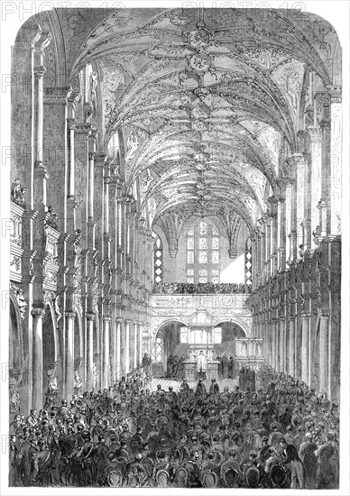 Reopening of the Chapel in the Royal Palace of Frederiksborg, Denmark, 1864. Creator: Unknown.