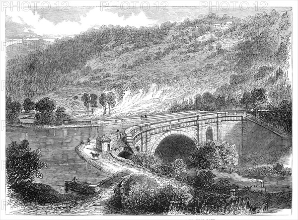 The British Association at Bath: aqueduct of the Kennet and Avon Canal...near Bath, 1864. Creator: Unknown.