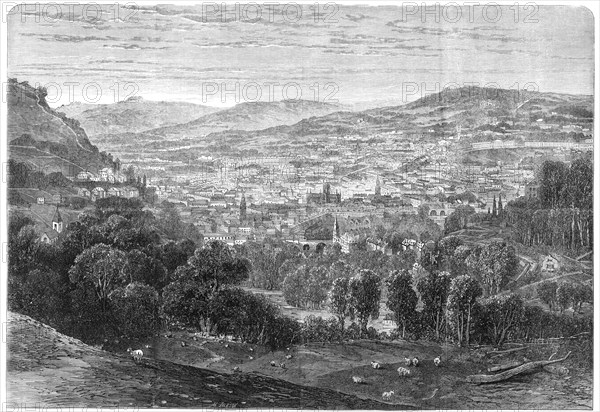 View of the city of Bath from the south-east, 1864. Creator: Mason Jackson.