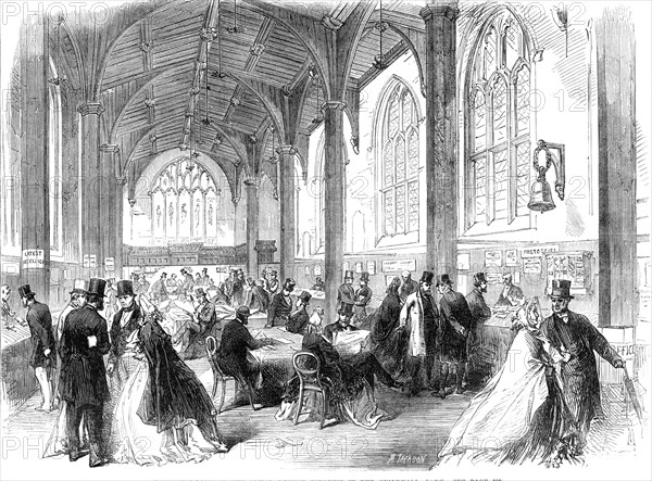 Reception-room of the Social Science Congress in the Guildhall, New York, 1864. Creator: Mason Jackson.