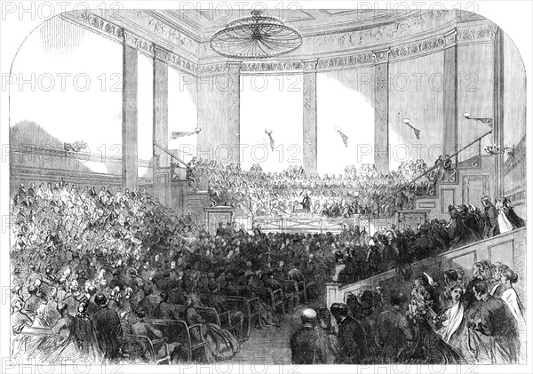 The Social Science Congress at New York: Lord Brougham...delivering his address…, 1864. Creator: Mason Jackson.