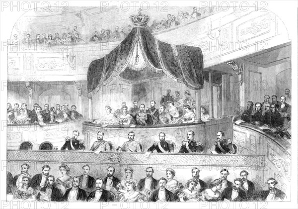 Visit of the Prince and Princess of Wales to Sweden:...at the Theatre Royal, Stockholm..., 1864. Creator: Unknown.