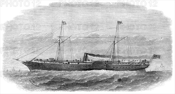 The Pacific Steam Navigation Company's new iron mail steam-ship Quito, 1864.  Creator: Unknown.