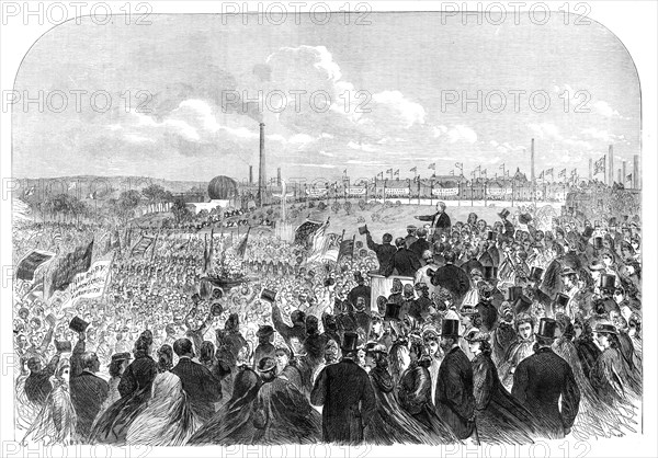 The opening of the People's Park, Farnworth, near Bolton, Lancashire, 1864. Creator: Unknown.