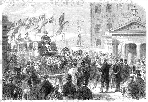 Opening of Southwark Bridge toll free, 1864. Creator: Mason Jackson.