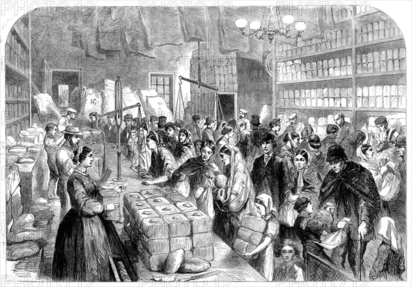 The Cotton Famine: provision-shop...Manchester and Salford Provident Society, 1862. Creator: Unknown.