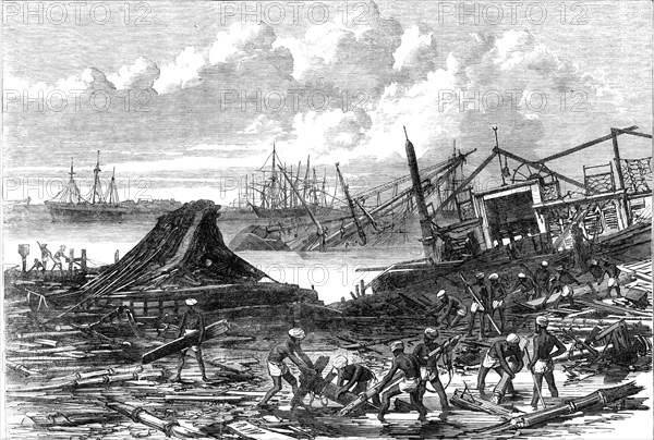 Effects of the cyclone at Calcutta, 1864. Creator: Unknown.