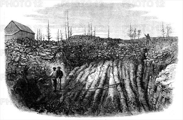 Nova Scotian Goldfields: horizontal formation of auriferous quartz at Laidlaw's Farm, 1862. Creator: Unknown.