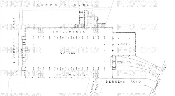 Plan of the new Agricultural Hall, Islington, 1862. Creator: Unknown.