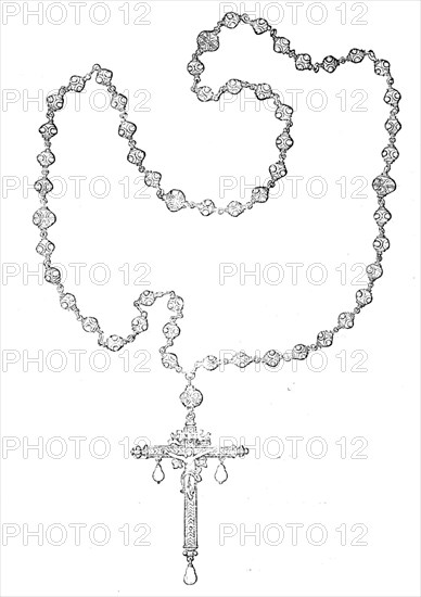 The Loan Collection, South-Kensington: Gold rosary worn by Mary Queen of Scots..., 1862. Creator: Unknown.