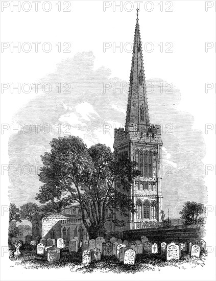 Oundle Church, Northamptonshire, lately restored, 1864. Creator: Unknown.