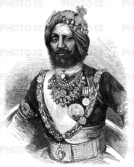 The Rajah of Kapoorthalla, Knight of the Order of the Star of India, 1864. Creator: Unknown.