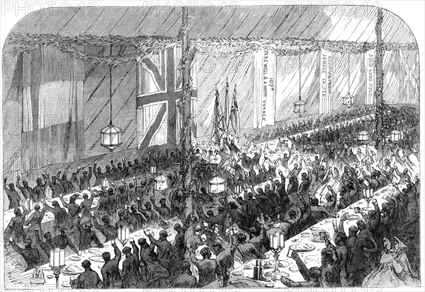 Farewell banquet to the 109th Regiment at Kurrachee, 1864. Creator: Unknown.