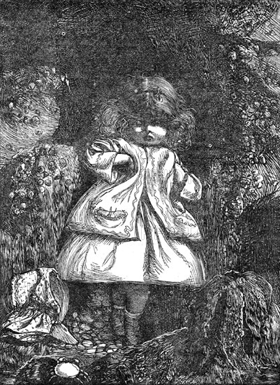 Home Thoughts: the Child among the Rocks, 1864. Creator: Dalziel Brothers.