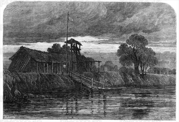 The Guard-house of Humaita, Paraguay, 1864. Creator: Mason Jackson.
