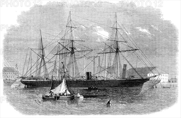 The suspected Confederate cruiser Pampero seized at Glasgow, 1864.  Creator: Unknown.
