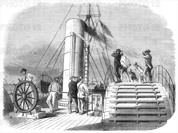 Our Special Artist on board The Lilian, running the blockade into Wilmington Harbour..., 1864. Creator: Unknown.