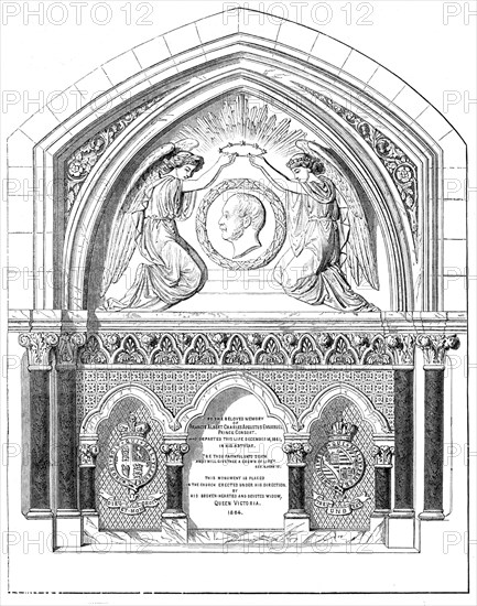 Monument to the late Prince Consort In Whippingham Church, Isle of Wight, by W. Theed, 1864. Creator: Unknown.