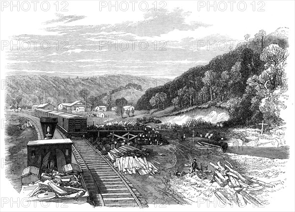 Railway Station at the Franklin Petroleum Oil Works, Pennsylvania, 1864. Creator: Unknown.