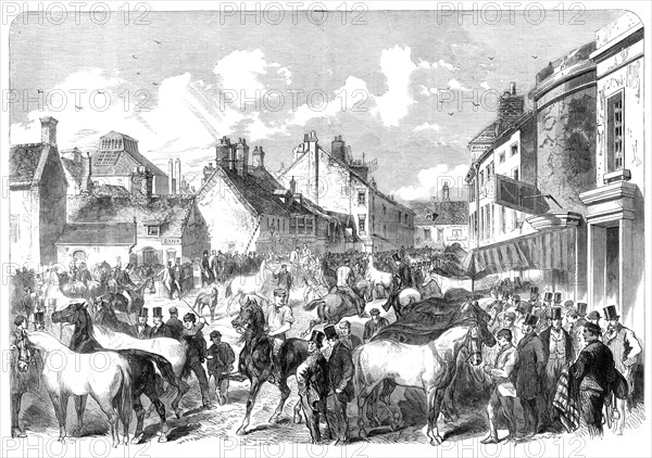 The annual horse fair at Horncastle, Lincolnshire, 1864. Creator: Unknown.
