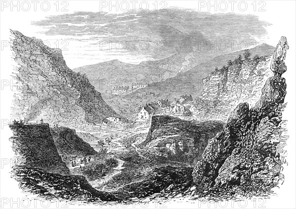 The British Association at Bath: the village and quarries at Holwell, near Bath, 1864. Creator: Unknown.