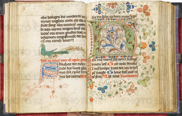 Prayer book. German manuscript on parchment with initials decorated with flowers, c.1425. Creator: Anonymous master.