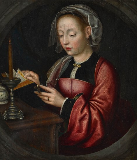 Mary Magdalene Reading, c. 1520. Creator: Master of Bruges (active ca 1520).