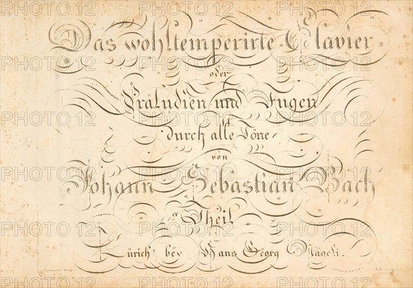 The Well-Tempered Clavier or Preludes and Fugues through all the tones by Johann Sebastian Bach,1801 Creator: Anonymous.
