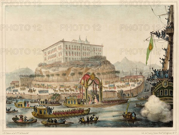Landing of Archduchess Maria Leopoldina in Rio de Janeiro on 5 November 1817, 1830s. Creator: Debret, Jean-Baptiste (1768-1848).