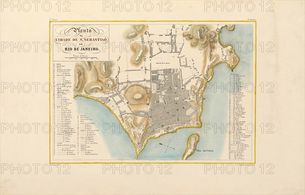 Plan of the city of Rio de Janeiro. From "Voyage pittoresque et historique au Brésil", 1830s. Creator: Debret, Jean-Baptiste (1768-1848).