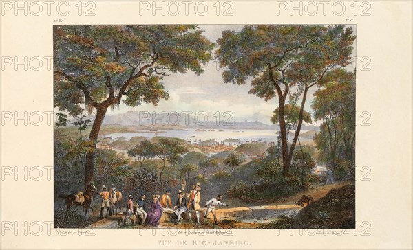 View of Rio de Janeiro. From "Voyage pittoresque dans le Brésil", 1835. Creator: Rugendas, Johann Moritz (1802-1858).