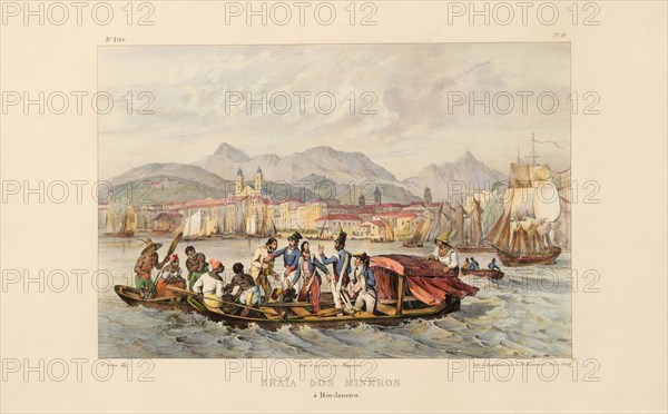 Port of the Mineiros in Rio de Janeiro. From "Voyage pittoresque dans le Brésil", 1835. Creator: Rugendas, Johann Moritz (1802-1858).