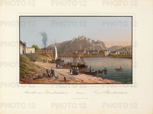 View of Ehrenbreitstein on the Rhine, 1825. Creator: Dielmann, Jakob Fürchtegott (1809-1885).
