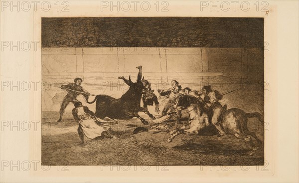 La Tauromaquia: The Death of Pepe Illo, 1815-1816. Creator: Goya, Francisco, de (1746-1828).