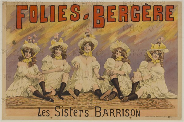 Folies Bergère. Les Sisters Barrison , 1890s. Creator: Choubrac, Alfred (1853-1902).
