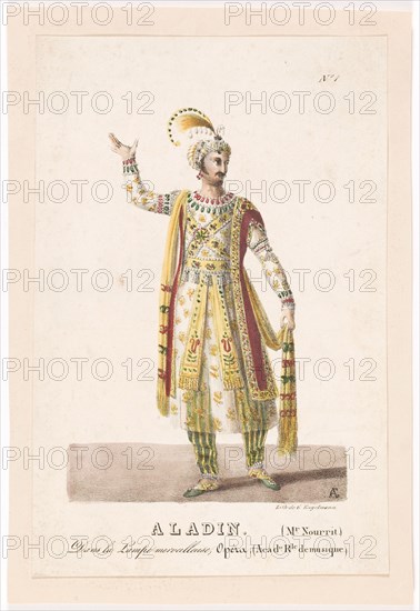 Costume design for the Opera "Aladin, ou La Lampe merveilleuse" by Nicolas Isouard, 1822. Creator: Garneray, Auguste (1785-1824).