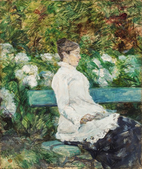 Madame Countess Adèle de Toulouse-Lautrec in the Garden of Malromé, 1880-1882. Creator: Toulouse-Lautrec, Henri, de (1864-1901).
