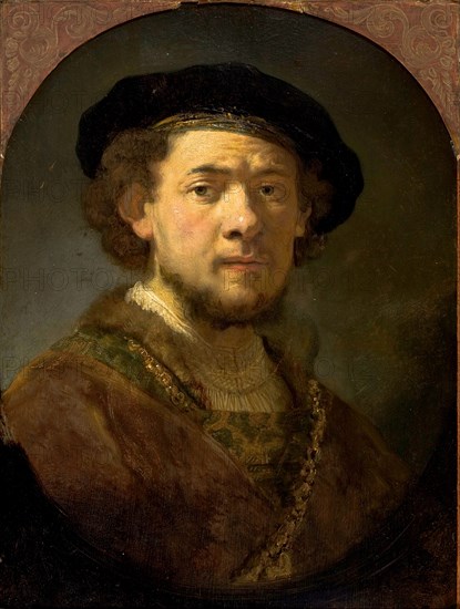 Portrait of a Young Man with a Golden Chain (Self-Portrait with a Golden Chain), c. 1635. Creator: Rembrandt van Rhijn (1606-1669).