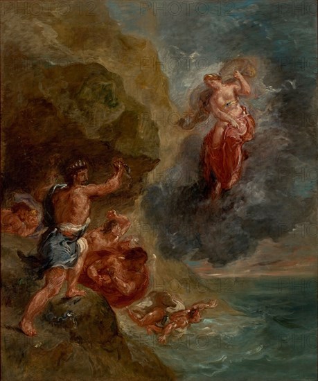 Four Seasons, Winter: Juno beseeches to destroy Aeneas' Fleet, 1856-1863. Creator: Delacroix, Eugène (1798-1863).