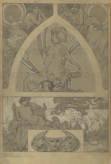 Figures décoratives, 1902. Creator: Mucha, Alfons Marie (1860-1939).