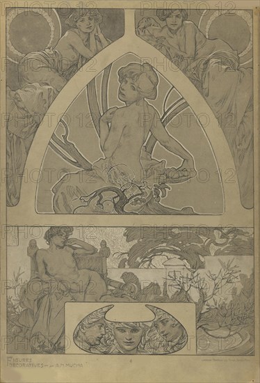 Figures décoratives, 1902. Creator: Mucha, Alfons Marie (1860-1939).