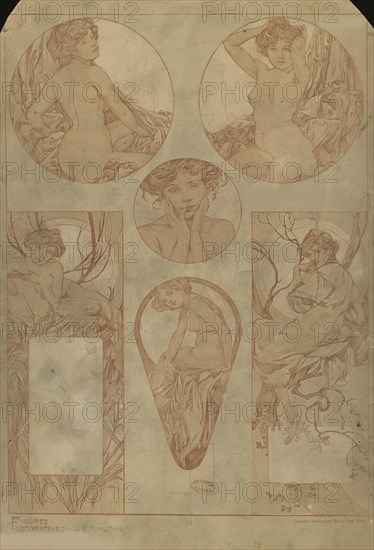 Figures décoratives, 1902. Creator: Mucha, Alfons Marie (1860-1939).