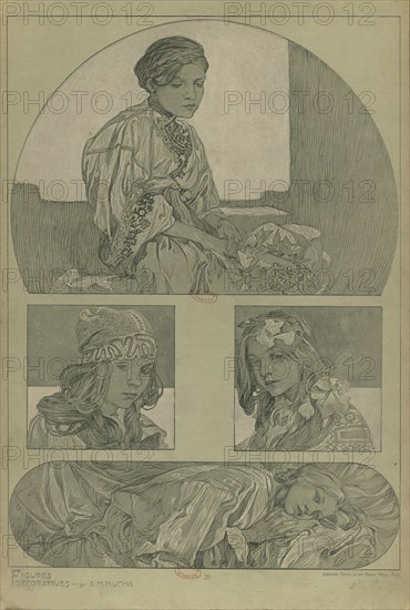 Figures décoratives, 1902. Creator: Mucha, Alfons Marie (1860-1939).