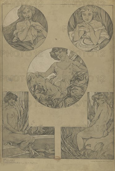 Figures décoratives, 1902. Creator: Mucha, Alfons Marie (1860-1939).