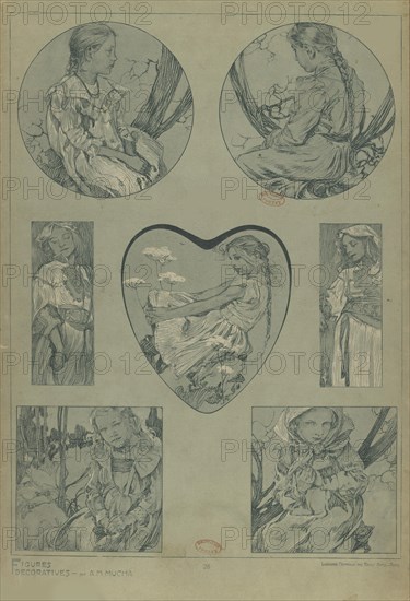 Figures décoratives, 1902. Creator: Mucha, Alfons Marie (1860-1939).