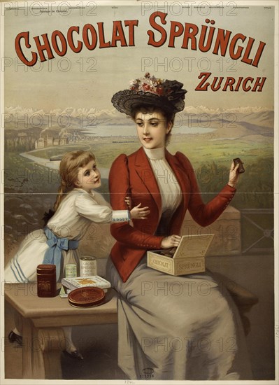 Chocolat Sprüngli, Zurich, c. 1890. Creator: Anonymous.