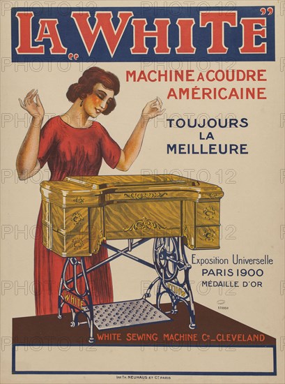 La White, machine à coudre américaine , c. 1912. Creator: Anonymous.