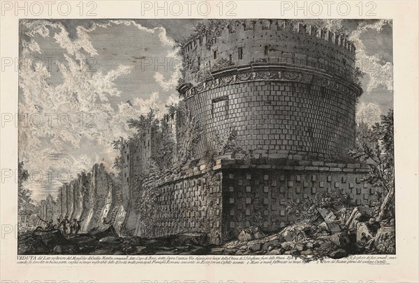 The Tomb of Caecilia Metella (From the Series "Le Antichità Romane"), 1784. Creator: Piranesi, Giovanni Battista (1720-1778).