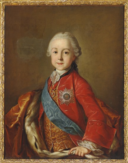 Portrait of Tsar Paul I of Russia (1754-1801) as Zarevich, Second Half of the 18th cen.. Creator: Rotari, Pietro Antonio (1707-1762).