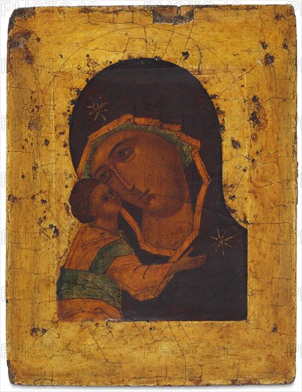 The Virgin of Vladimir, 16th century. Creator: Russian icon.